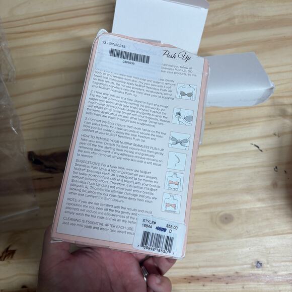 NuBra Fashion Forms Womens Size D Seamless Push Up Bra Mocha Backless Strapless - Picture 6 of 8